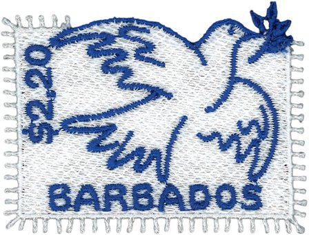 Barbados - Fredsdue/Dove of Peace - Postfrisk broderet miniark