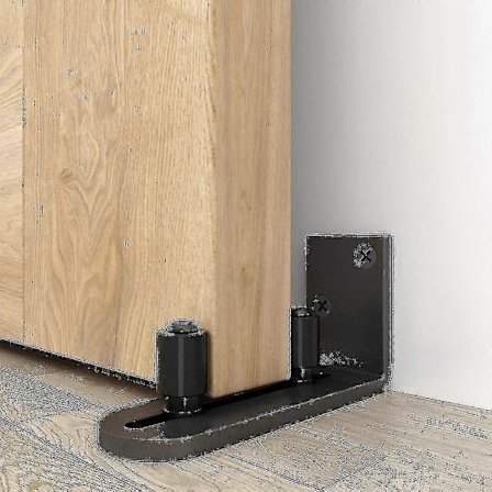 Nye justerbare gulvføringer til skydedøre, hardware-sæt med rulle, sort