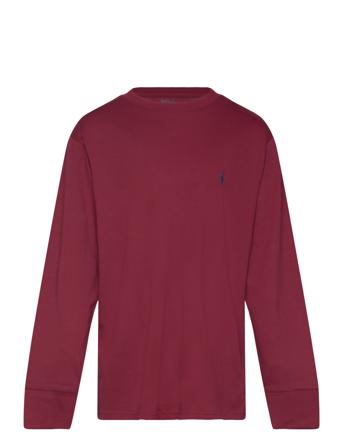 Cotton Jersey Long-Sleeve Tee Tops T-shirts Long-sleeved T-shirts Burgundy Ralph Lauren Kids