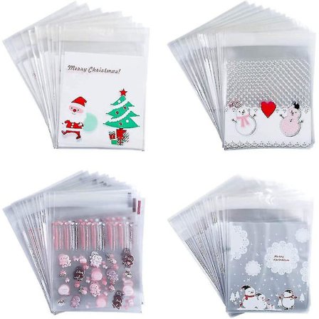 Julklappspåse för Godis, Kakor och Sötsaker - Självhäftande