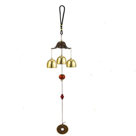 3 Bells Lykkebringende Vindspil Feng Shui Vindklokke for Held og Lykke til Hjemmet Haven Hængende Dekoration Gave.