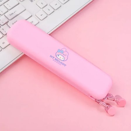 Sød Tegneserie Kuromi Mymelody Silikone Penalhus Cinnamoroll Anime Penalhus Studenter Skrivebordsopbevaring Papirpose Gaver
