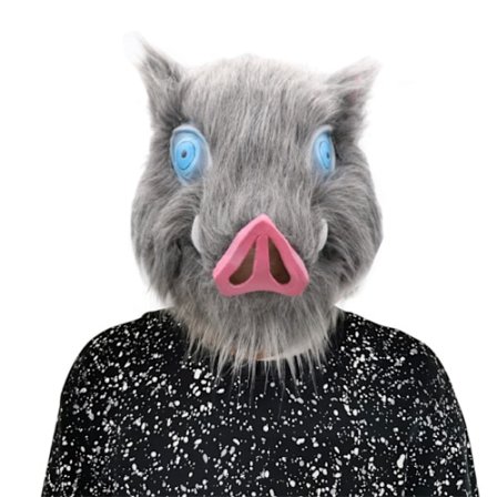Halloween skräck anime karaktär prop gris huvud mask