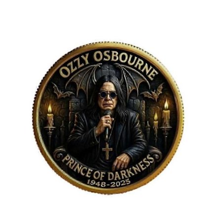 Ozzy Osbournes 2025 Afskedsshow Karakter Resin Mønt, Perfekt til Rockmusikfans og Festfavoritter