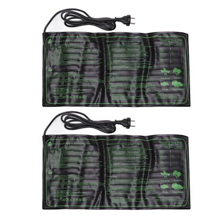 2 stk vanntett frøplante varmematte plante frø spiring vekst konstant temperatur pute EU-kontakt 220‐240V