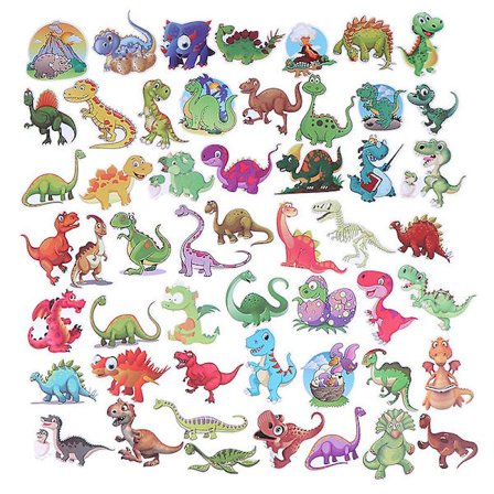 50 stk Tegneserie Dinosaur Blandede Klistermærker Scrapbog Kuffert Laptop Guitar Klistermærke