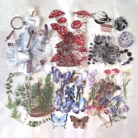 Vintage Wild Nature Tarrat Läpinäkyvät vedenpitävät tarrat