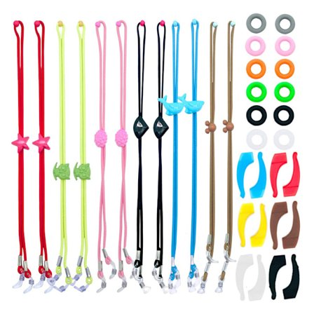 12 st. Barnbrillor Rem & 6 par Silikon Öronkrokar, Justerbara