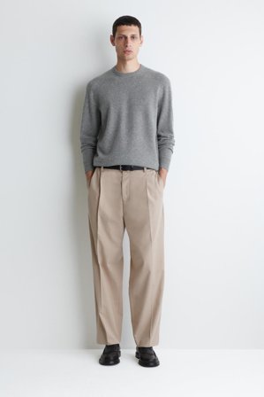 COS Men's Maglione Girocollo In Cashmere Senza Cuciture in Grigio