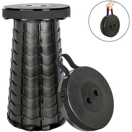 Sort bærbar udendørs sammenklappelig teleskop campingstol til fiskeri