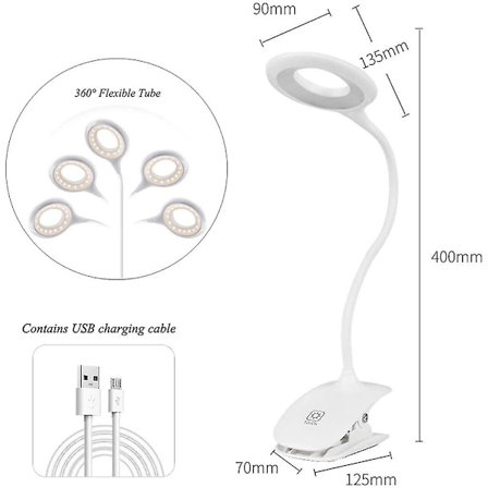 Klemmelampe Sengelampe Klemme Med Berøringssensor, Seng Des
