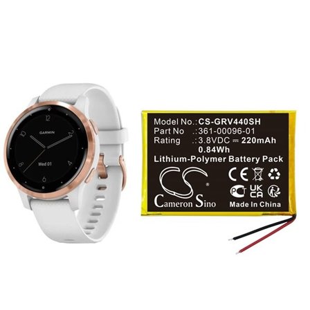 Batteri til smartwatch til Garmin vivoactive 4S 40mm