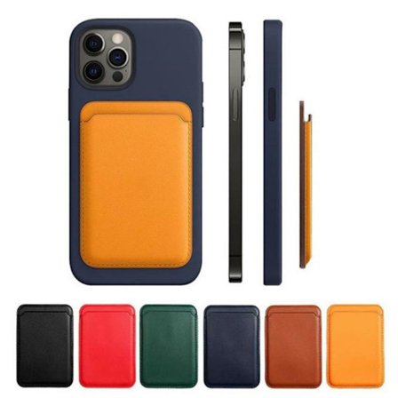 For MagSafe Magnetisk Kortholder Veske For iPhone 12 13 ORANGE orange