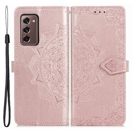 Mandala Samsung Galaxy Z Fold2 5G Flip Etui - Rødguld