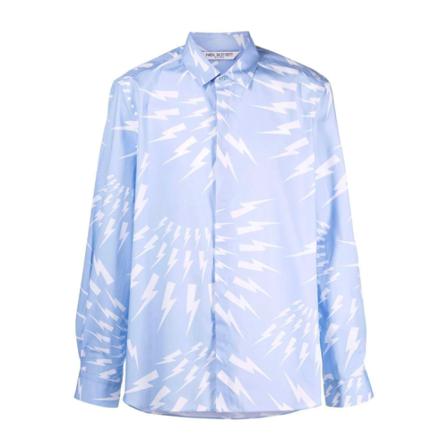 Neil Barrett Shirt Blå, Herre Skjorter