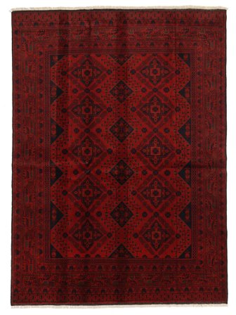 Håndknyttet Afghan Khal Mohammadi Teppe 167X228 Svart/Mørk Rød