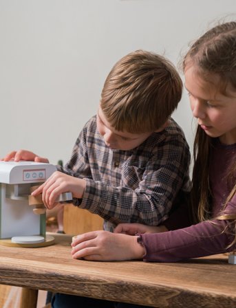 Dantoy Coffee Machine Wood Xl In Gift Box 14 Parts - Multi/patterned - 15.6X16.5X17.4CM