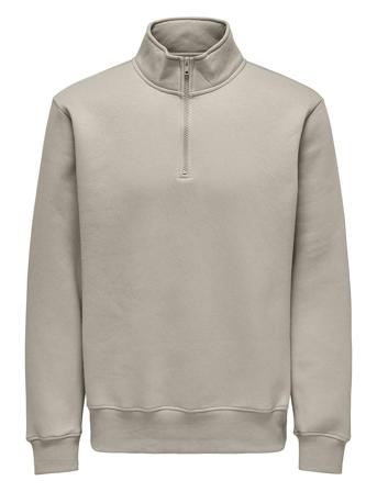 Onsconnor Reg 1/4 Zip Sweat Tops Sweat-shirts & Hoodies Sweat-shirts Cream ONLY & SONS