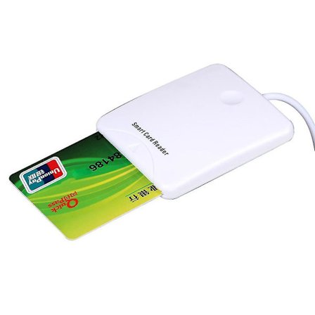 Valkoinen ABS USB älykortinlukija SIM-paikalla
