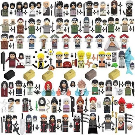Mini Naruto Sasuke Kakashi Akatsuki Byggeklosser Sett Anime Tegneserie Actionfigurer Samlingsklosser Leke Julergaver-FARGE: 6pcs sett1