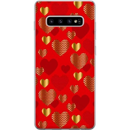 Kompatibelt Mobildeksel til Samsung Samsung Galaxy S10+ GoldenHearts
