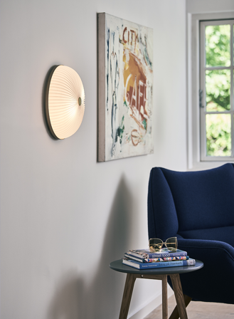 Lamella taklampe Ø35 - hvit/gull