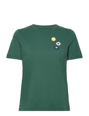 Mia Patches T-Shirt T-shirts & Tops Short-sleeved Vihreä Double A By Wood Wood