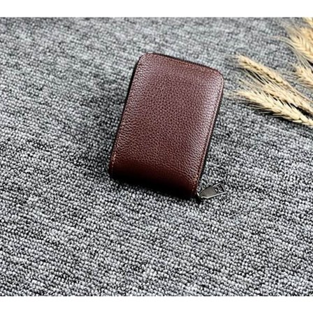 Brun Korthållare i PU-läder 11,5x7,2 cm