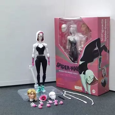 Retail-laatikossa; Spider Gwen SHF Anime Spider-Man Miles Morales Gwen PVC Toimintahahmo Mallilelu Keräilijöille Spider-Woman Figuriini