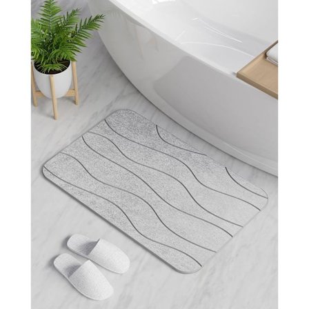 Luistamaton, erittäin imukykyinen ja nopeasti kuivuva kylpyhuoneen lattiamatto, luonnonkuiva matto kylpyhuoneen lattialle, helppo puhdistaa (23,6" X 