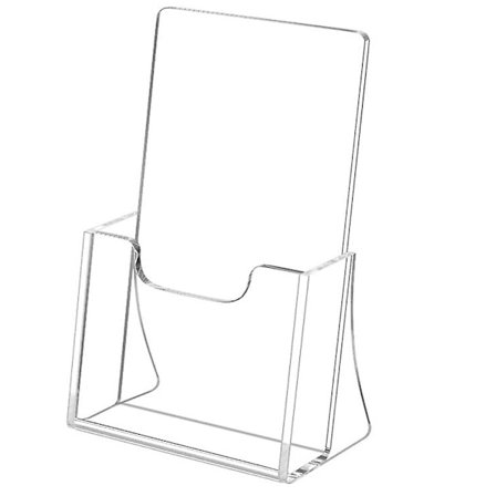 4,3 tommer bred akryl brochureholder til brochurer, kort, tidsskrifter, litteratur, brochurestativ til bordplade