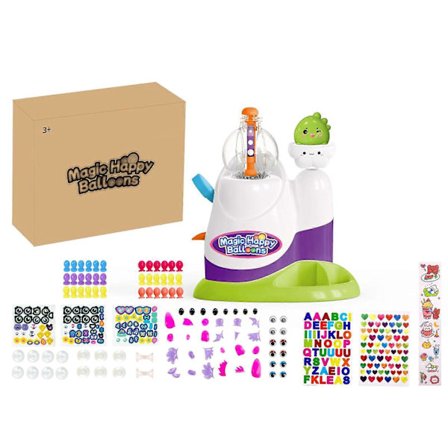 Magic Sticky Balloon Maker Kit med Luftpump - Barn Ballong Uppblåsare Leksak DIY Studsboll med Klistermärken Tillbehör