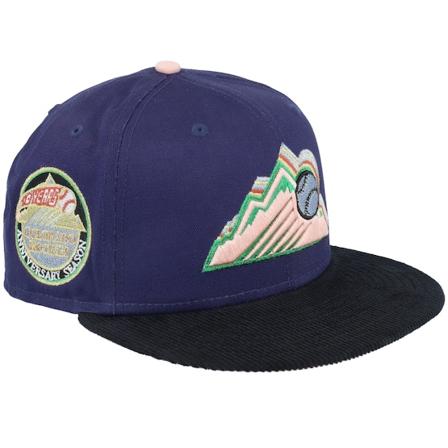 New Era - MLB Blå fitted Keps - Colorado Rockies Anniversary 59FIFTY 10 Years Anniversary Black/Cord Uv Black Fitted @ Hatstore
