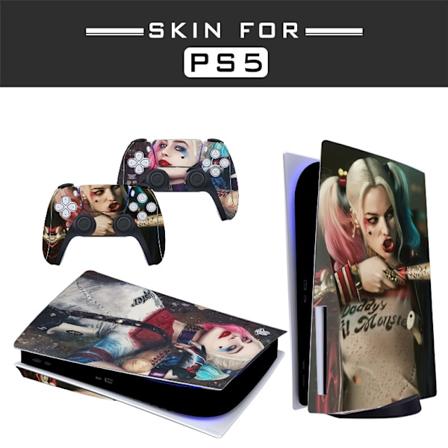 Liimautuva iho - Yhteensopiva PS5:n kanssa - Peite konsolin mukauttamiseen - Irrotettava vinyylikalvo - Mattainen satiini HD-laatu (Levy, Harley Quinn