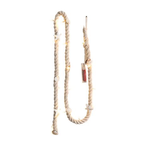 LED-ljusslinga med havsinspirerade bomullsdetaljer - snäckor, sjöstjärnor