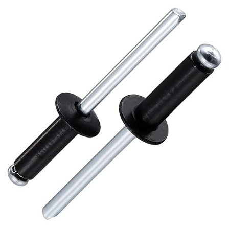 Boks med blindnagler av aluminiumstål 500 stykker - Svart hode