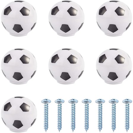 7 st fotbollsknoppar för byrå, möbelhandtag, garderobsdrag