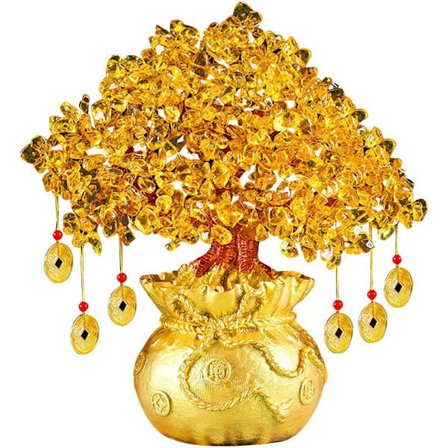 Feng Shui Bonsai Penge Træ Krystal Held og Lykke Træ H