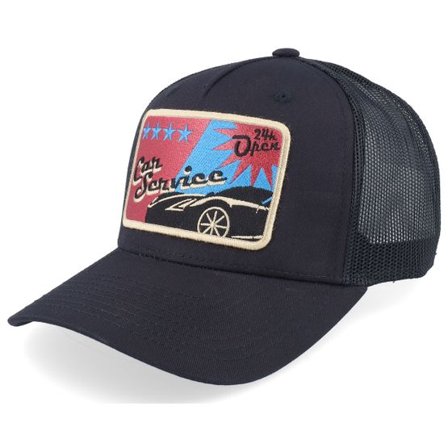 Iconic - Svart trucker Keps - Car Service Sign Patch Black A-frame Trucker @ Hatstore