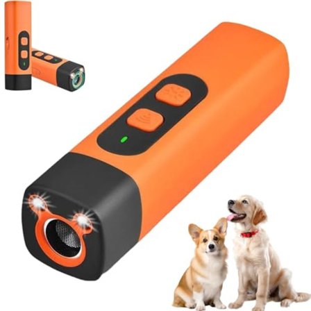 Hundskallavskräckare | Ultraljud Skallkontroll | Bärbar med LED-Ficklampa | Effektiv Träning Inomhus & Utomhus