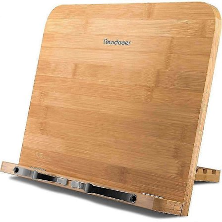2025 Læseholder i træ, kogebogsholder, bogstøtte, foldbar, bærbar bambusholderplade (træstøtte)