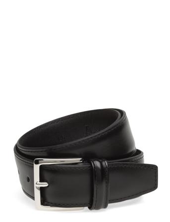 Classic Black Stitched Belt Accessories Belts Classic Belts Svart Anderson's*Betinget Tilbud