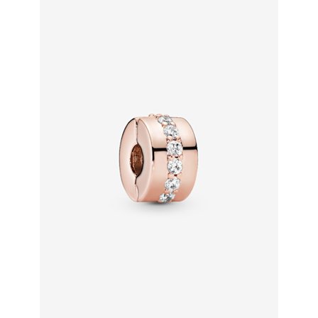 Pandora - Sparkling Row Spacer Charm - 14k rosaguld plating