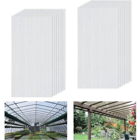 UISEBRT 14 Hullpaneler 4mm i Polykarbonat 60,5x121cm UV-bestandige Hage Drivhus 10,25m²