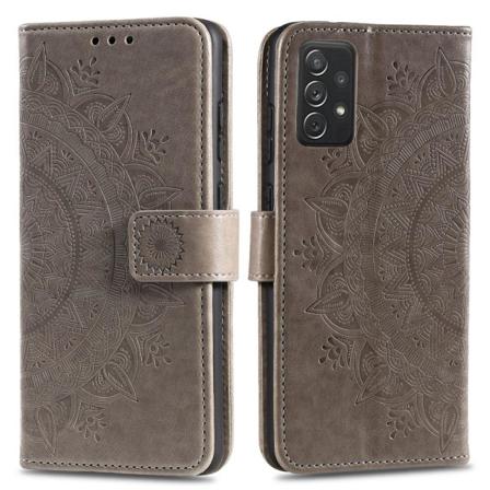 Skalo Samsung A52/a52s Mandala Plånboksfodral - Grå Grå