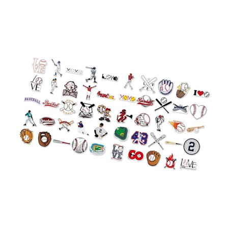 50 st Baseboll Klistermärken Dekor Rese Bagage Dekaler Kompatibla med Mobilskal Anteckningsbok