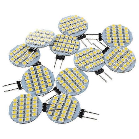 10X G4 Bas 24 LED SMD Lampa 12 Volt Varmvit Rent Ljus för Husbil Båt Marin Husvagn Bil Interiörlampa