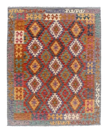 Tapete Oriental Kilim Afegão Old Style 153X203 Vermelho Escuro/Castanho (Lã, )