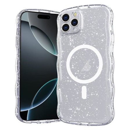 iPhone 16 Pro Max Wave Glitter MagSafe Magnetisk TPU Skal