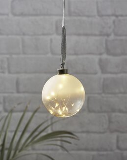 Star Trading Lasipallo Glow Pieni Valkoinen